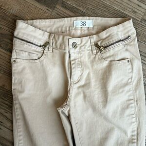 Zara Basic Emma Skinny Jeans Pale Pink Zipper Ankle Pockets Size 6 EUC
